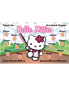 Hello Kitties Softball 13oz Vinyl Team Banner DIY Live Designer