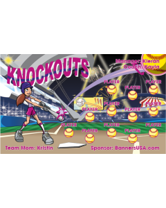 Knockouts Softball 13oz Vinyl Team Banner DIY Live Designer