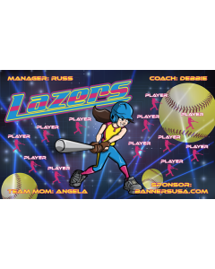 Lazers Softball 13oz Vinyl Team Banner DIY Live Designer