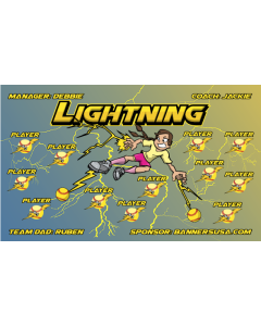 Lightning Softball 13oz Vinyl Team Banner DIY Live Designer