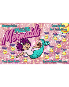 Sparkling Mermaids Softball 13oz Vinyl Team Banner DIY Live Designer