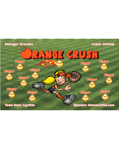 Orange Crush Softball 13oz Vinyl Team Banner DIY Live Designer