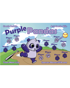 Purple Pandas Softball 13oz Vinyl Team Banner DIY Live Designer