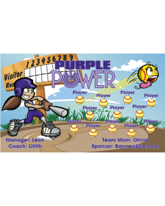 Purple Power Softball 13oz Vinyl Team Banner DIY Live Designer