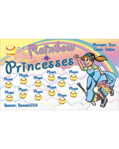 Rainbow Princesses Softball 13oz Vinyl Team Banner DIY Live Designer