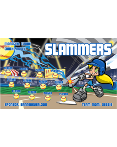 Slammers Softball 13oz Vinyl Team Banner DIY Live Designer