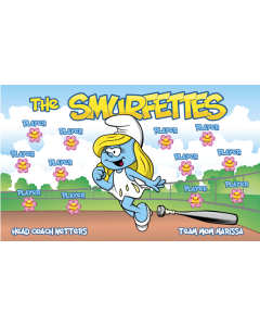 Smurfettes Softball 13oz Vinyl Team Banner DIY Live Designer