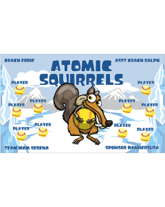 Atomic Squirrels Softball 13oz Vinyl Team Banner DIY Live Designer
