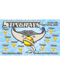Stingrays Softball 13oz Vinyl Team Banner DIY Live Designer