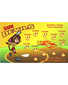 Sun Devils Softball 13oz Vinyl Team Banner DIY Live Designer
