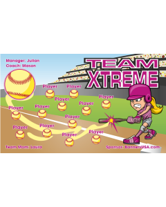 Team Xtreme Softball 13oz Vinyl Team Banner DIY Live Designer