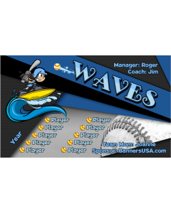 Waves Softball 13oz Vinyl Team Banner DIY Live Designer