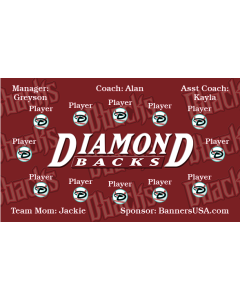 Diamond Backs Major League 13oz Vinyl Team Banner DIY Live Designer
