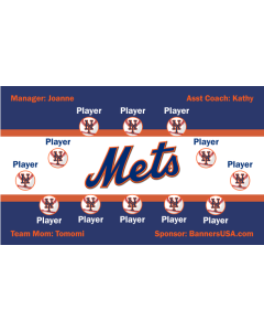 Mets Major League 13oz Vinyl Team Banner DIY Live Designer