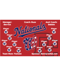 Nationals Major League 13oz Vinyl Team Banner DIY Live Designer