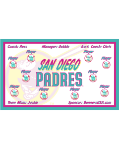 Padres Major League 13oz Vinyl Team Banner DIY Live Designer