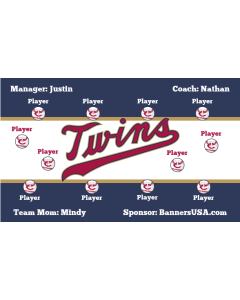 Twins Major League 13oz Vinyl Team Banner DIY Live Designer