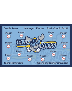 Blue Rocks Minor League Vinyl Team Banner Live Designer