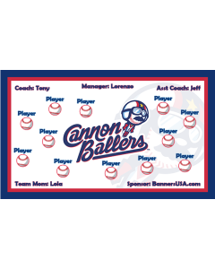 Cannon Ballers Minor League Vinyl Team Banner Live Designer
