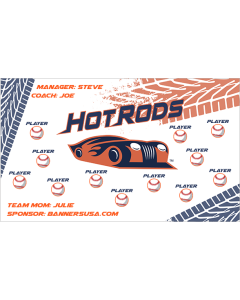 Hot Rods Minor League 13oz Vinyl Team Banner DIY Live Designer
