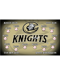 Knights Minor League 13oz Vinyl Team Banner DIY Live Designer