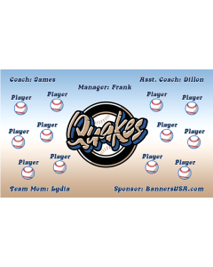 Quakes Minor League 13oz Vinyl Team Banner DIY Live Designer