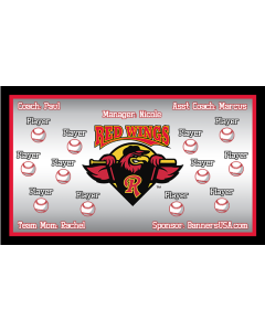 Red Wings Minor League 13oz Vinyl Team Banner DIY Live Designer