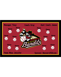 River Bandits Minor League 13oz Vinyl Team Banner DIY Live Designer