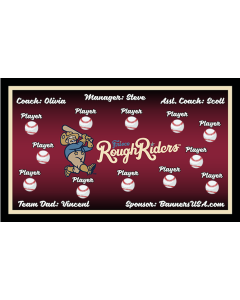 Rough Riders Minor League 13oz Vinyl Team Banner DIY Live Designer