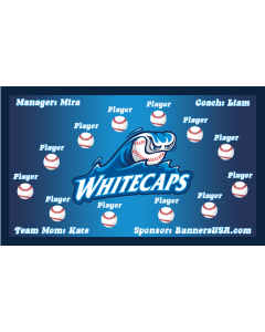White Caps Minor League 13oz Vinyl Team Banner DIY Live Designer