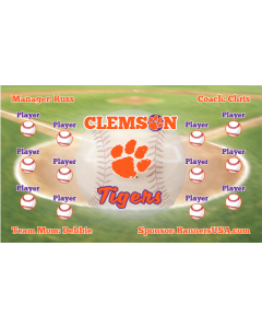 Clemson Tigers College 13oz Vinyl Team Banner DIY Live Designer