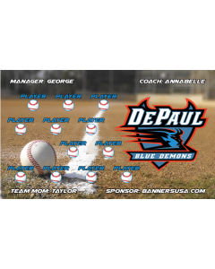 DePaul Blue Devils College 13oz Vinyl Team Banner DIY Live Designer