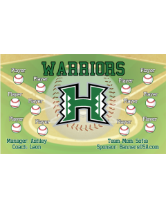Hawaii Warriors College 13oz Vinyl Team Banner DIY Live Designer