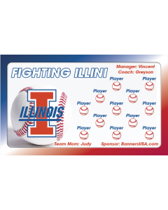 Illinois Fighting Illini College 13oz Vinyl Team Banner DIY Live Designer