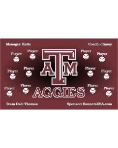 Texas A&M Aggies College 13oz Vinyl Team Banner DIY Live Designer
