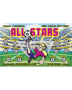 All Stars Soccer 13oz Vinyl Team Banner E-Z Order