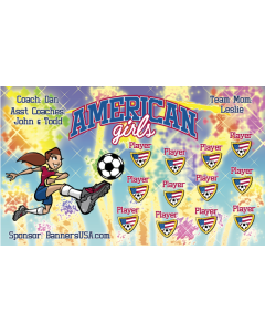 American Girls Soccer 13oz Vinyl Team Banner E-Z Order