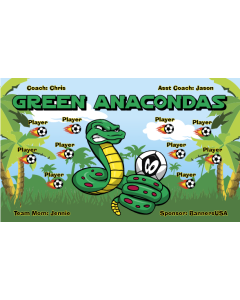 Green Anacondas Soccer 13oz Vinyl Team Banner E-Z Order