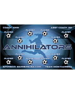 Annihilators Soccer 13oz Vinyl Team Banner E-Z Order