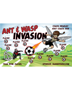 Ant & Wasp Invasion Soccer 13oz Vinyl Team Banner E-Z Order