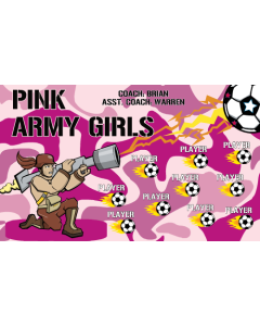 Pink Army Girls Soccer Vinyl Team Banner E-Z Order