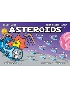 Asteroids Soccer Vinyl Team Banner E-Z Order
