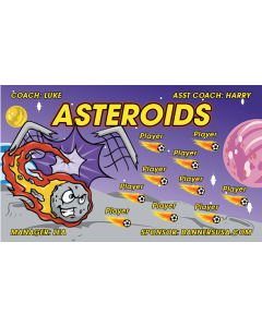Asteroids Soccer 13oz Vinyl Team Banner E-Z Order