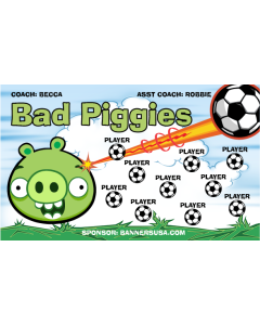 Bad Piggies Soccer 13oz Vinyl Team Banner E-Z Order