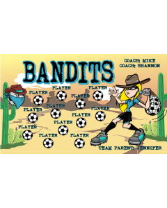 Bandits Soccer 13oz Vinyl Team Banner E-Z Order