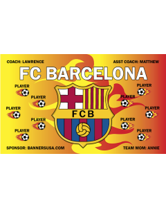 Barcelona FC Soccer 13oz Vinyl Team Banner E-Z Order
