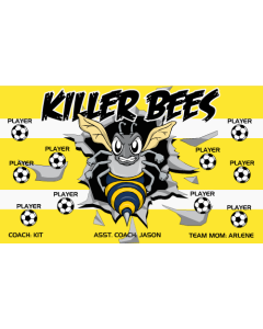 Killer Bees Soccer 13oz Vinyl Team Banner E-Z Order