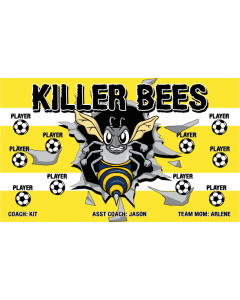 Killer Bees Soccer 13oz Vinyl Team Banner E-Z Order