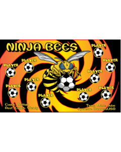 Ninja Bees Soccer 13oz Vinyl Team Banner E-Z Order