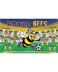 Royal Bees Soccer 13oz Vinyl Team Banner E-Z Order